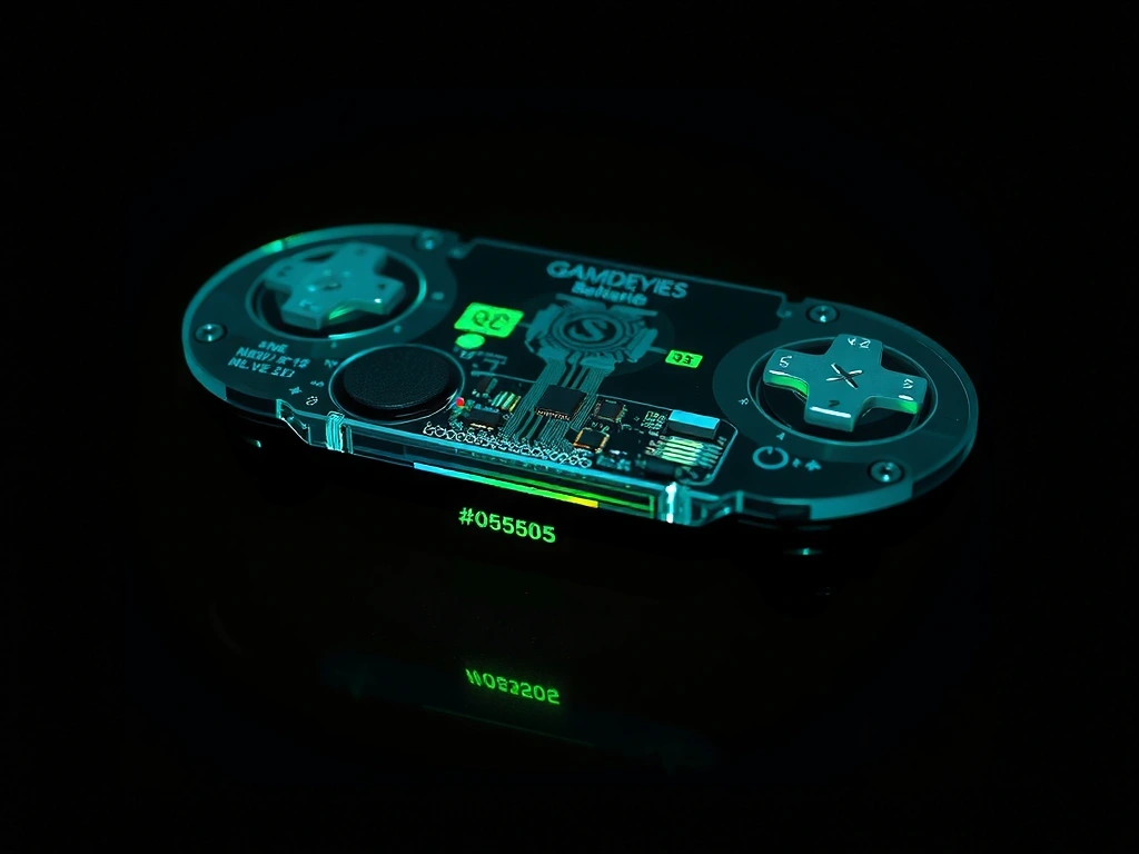 Microscopic view of game controller circuitry
